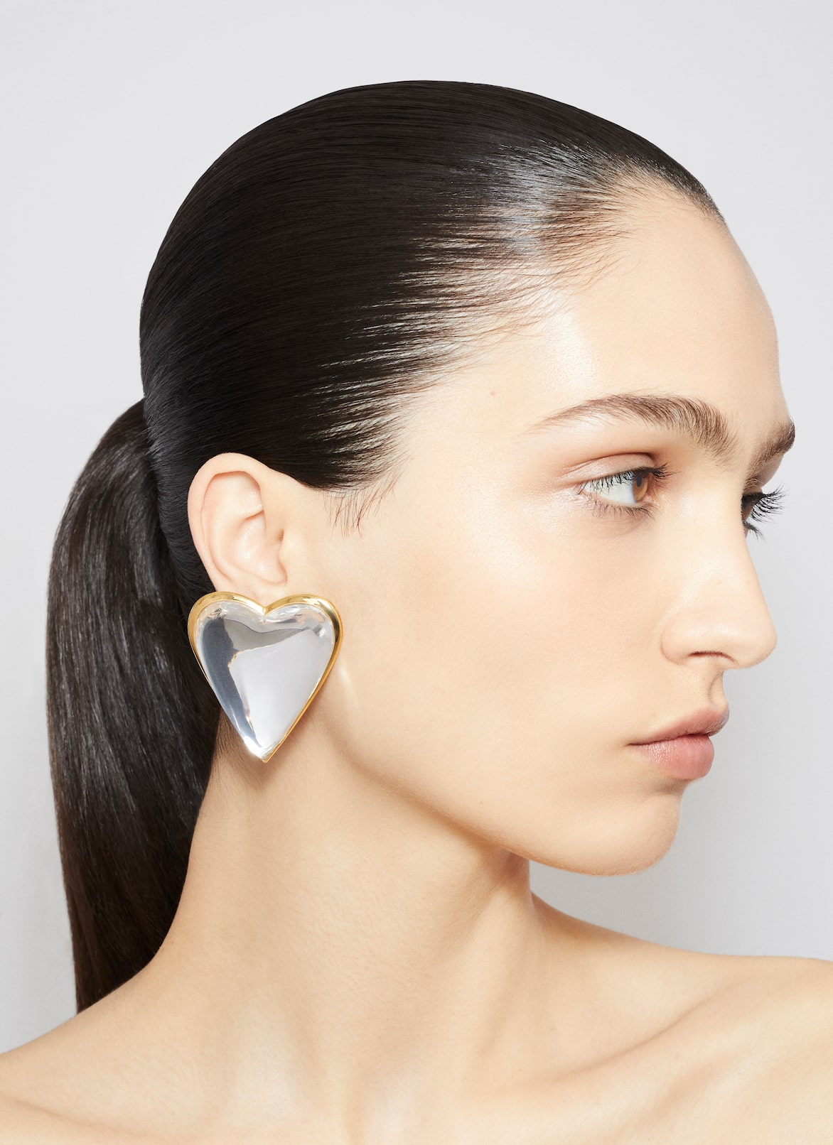 LE CŒUR BOMBE EARRINGS ALAÏA TRANSPARENT/GOLD LE CŒUR BOMBE EARRINGS